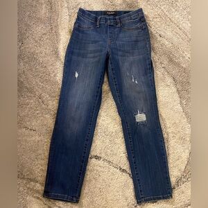 Judy Blue Boyfriend Fit Distressed Elastic Waistband Jeans Size 5/27